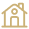 icon of a small house in gold on black background
